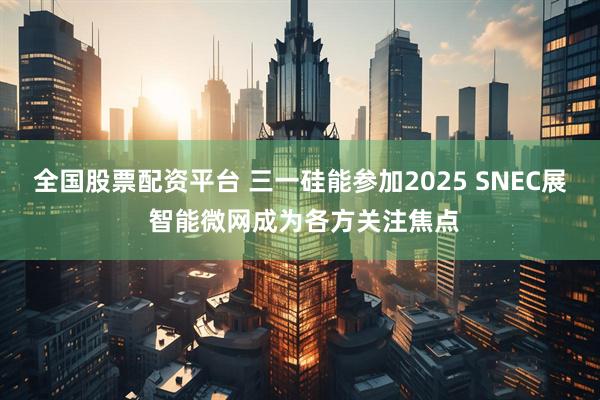 全国股票配资平台 三一硅能参加2025 SNEC展 智能微网成为各方关注焦点