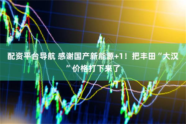 配资平台导航 感谢国产新能源+1！把丰田“大汉”价格打下来了